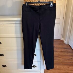 NEW Black Denim Look Jeggings Womens Medium Pull On Stretch Skinny Pants